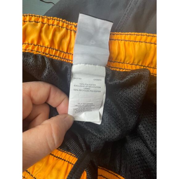 Nike Men's Swim Shorts Size L Mesh Lined Gray with Orange - Picture 5 of 8
